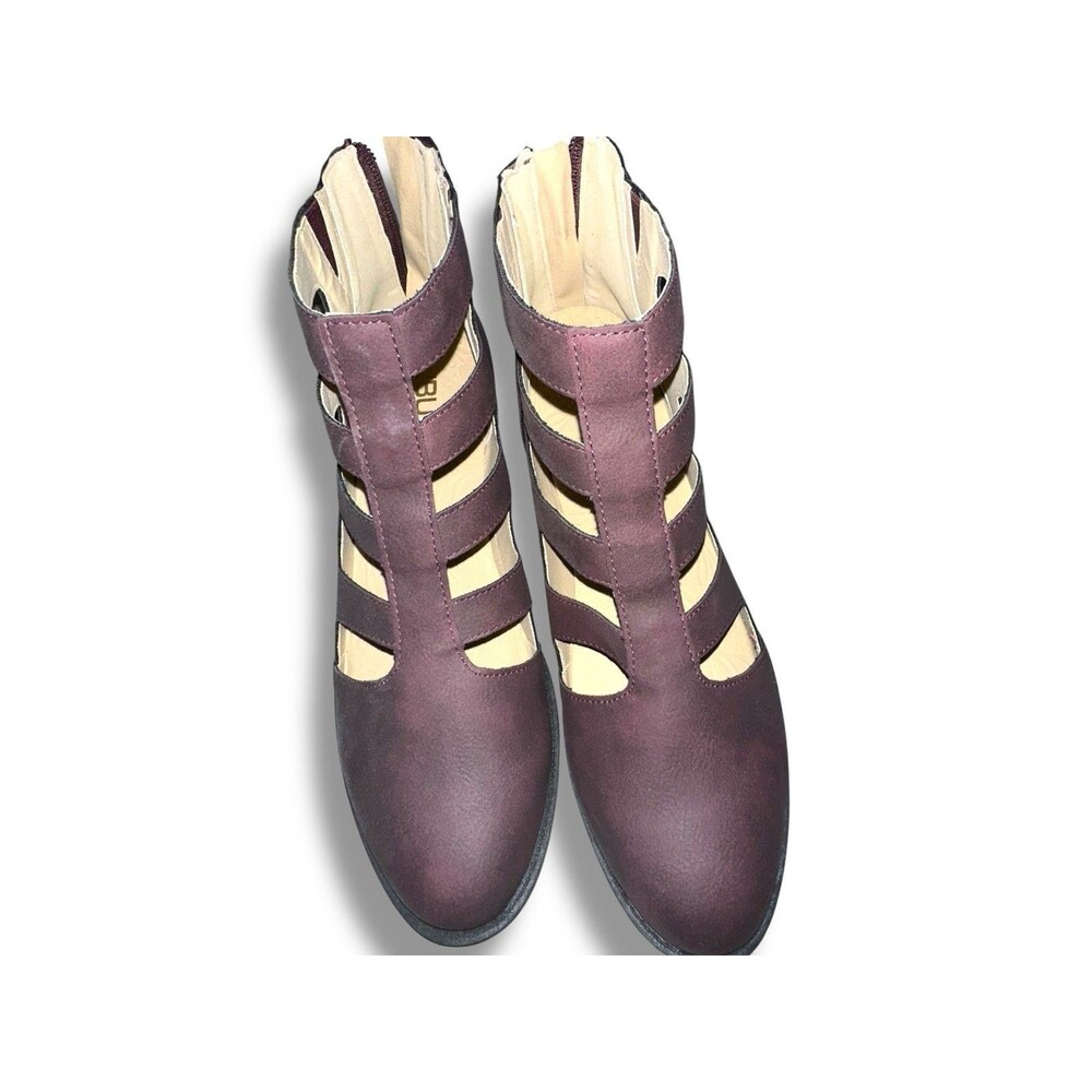 NWT SZ 11 JBU by Jambu WOMEN Zia Burgundy Vegan Leather GLADIATOR Ankle Boots